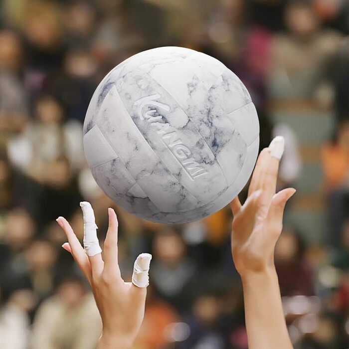 Волейбольний м'яч Kuangmi Weicher, розмір 5, для гри в приміщенні та на вулиці, спортивне тренування, пляжний м'яч для початківців, підлітків та дорослих, білий/опільний сад