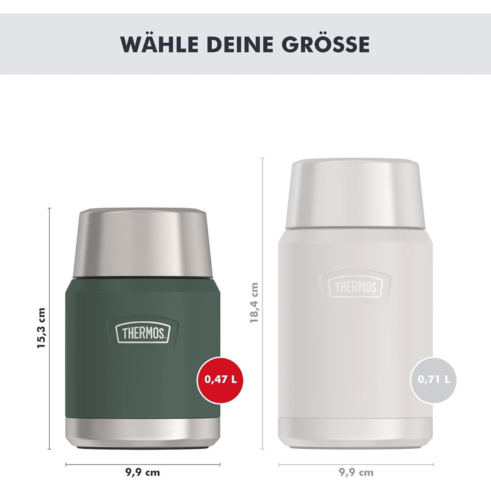 Термос для їжі Thermos ICON, матовий лісовий (Forest Mat), 0.47 л, зберігає тепло до 14 годин