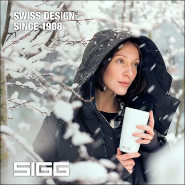 Термокружка SIGG Neso Pure Ceram 0,4 л, біла, з кришкою Tritan, з нержавіючої сталі 18/8, легка, BPA-free, для кави, підходить для посудомийної машини