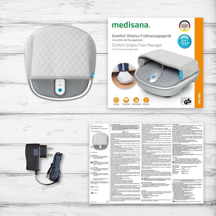 Електричний масажер для ніг Medisana FMG 880, шиацу, 3 рівня інтенсивності, з підігрівом і червоним світлом, покращує кровообіг