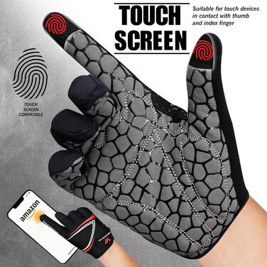 Велосипедні рукавички Westwood Fox Vofinger з антиковзаючою поверхнею та підтримкою сенсорного екрану, амортизуючі рукавички для гірського велосипеда, шосе, перегонів, велоспорту та спорту для чоловіків та жінок (M, червоні)