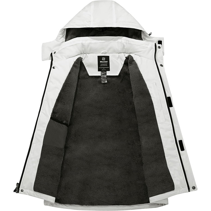 Чоловіча гірськолижна куртка Wantdo з флісовою підкладкою, водонепроникна та дихаюча, для активного відпочинку, з капюшоном, вітрозахисна, розмір XXL