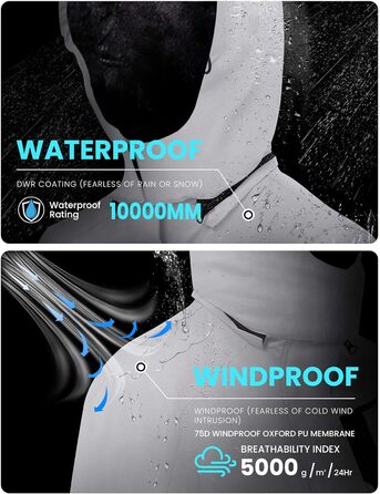 Жіноча водонепроникна куртка WULFUL для сноубордингу та катання на лижах, вітрозахисна зимова куртка з знімним капюшоном (XL, сірий)