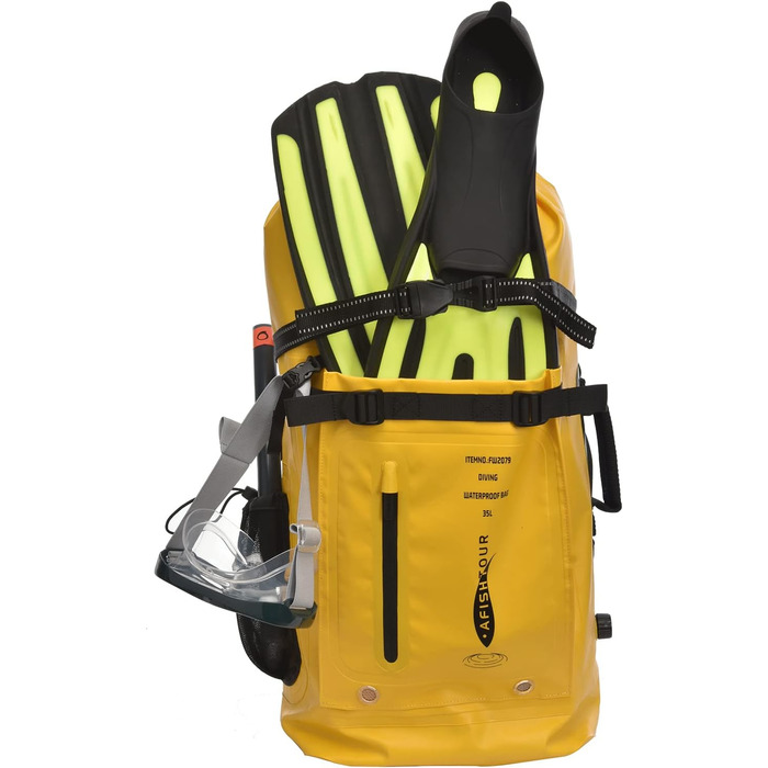 Водонепроникний рюкзак 35L для каякінгу, рафтингу та пляжу (жовтий)