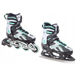 Ролики-коньки 2в1 RAVEN Pulse Black/Mint, розмір 37-40
