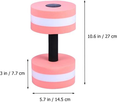 Гідрогантелі LIOOBO з петлеподібним руків'ям для аквафітнесу, аквагімнастики та акваджогінгу (2 шт., рожеві)