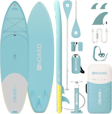 Надувний SUP-борд NOARD I 326x76x15см | SUP-борд для серфінгу | Підходить для початківців та професіоналів | З аксесуарами (Туркісна Лагуна)
