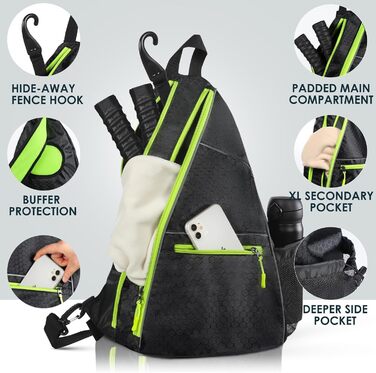 Набір пікбол-ракетки Achiou - пікбол-ракетки з високопродуктивною поверхнею з скловолокна, легкі, з сумкою, для чоловіків та жінок, 2 м'ячі для пікболу (outdoor та indoor)