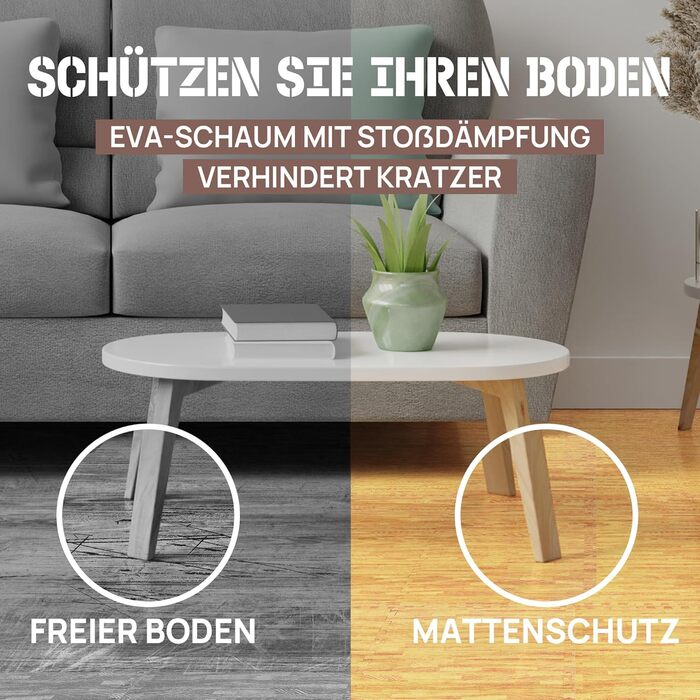 Набір модульних підлогових матів Yes4All для фітнесу та спортзалу, пазл-килим захисний (12 плиток 60x60 см, 4.5 м²), колір світлий дуб