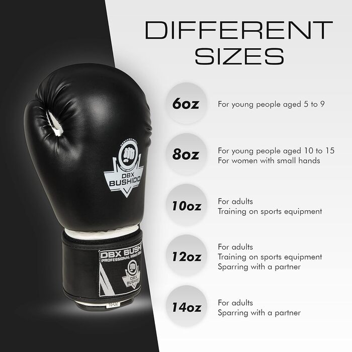 Боксерські рукавички DBX BUSHIDO SPORT ARB-407a для чоловіків, 8–16 oz, для боксу та кікбоксингу