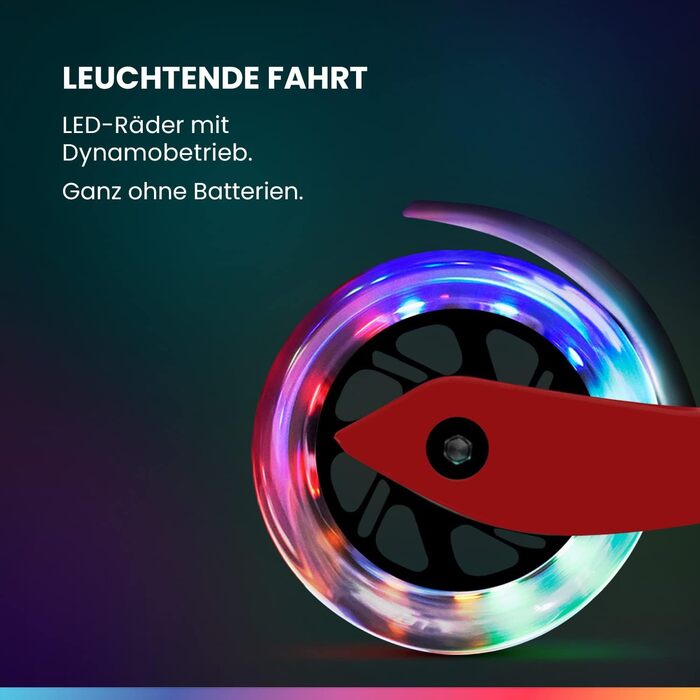 Дитячий самокат Fun Pro ONE з LED колесами, складаний, для дітей 3-6 років, преміум-якість, переможець тестів, гарантія 3 роки