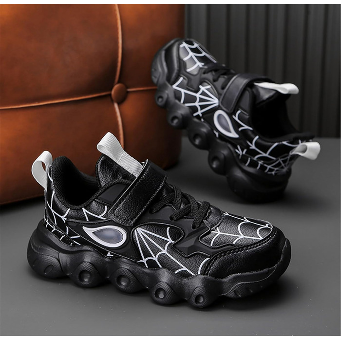Дитячі кросівки Kinder з натуральної шкіри, водонепроникні, для хлопчиків та дівчаток, спортивні, для бігу (чорні, 28 EU)