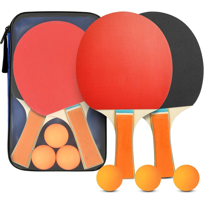 Набір для настільного тенісу Flintronic: 2 ракетки + 3 м'ячі, з сумкою для початківців та професіоналів