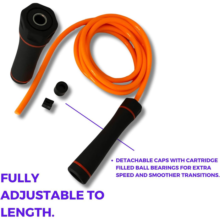 Скакалка Elevate Gravity Heavy Rope 3м, 10мм, обтяжена, для кардіо, схуднення та силових тренувань, з гладкими підшипниками, для дому та вулиці