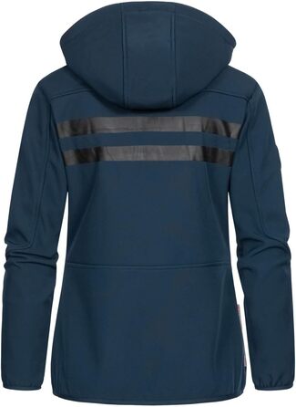 Жіноча мембранна куртка Softshell Geographical Norway Outdoor — водонепроникна спортивна куртка для дощу, темно-синя з рожевим блискавкою, розмір XXL