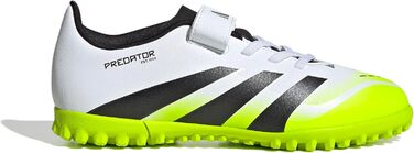 Дитячі футбольні бутси adidas Predator Club Hook-and-Loop для гри на траві, розмір 28 EU, білий/чорний/лимонний, унісекс