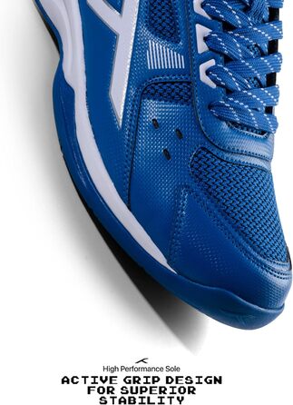 Професійне бадмінтонне взуття HUNDRED Raze для дітей/юніорів | Матеріал верху: поліестер, підошва: гума | Підходить для залу, тенісу/сквошу (37 EU, Blue White)