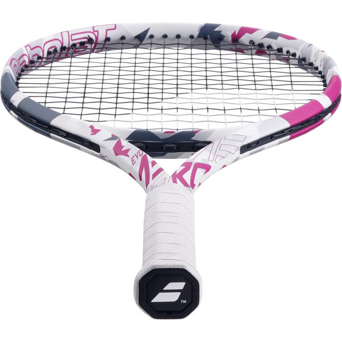 Тенісна ракетка Babolat Evo Aero Pink для дорослих, натягнута, потужність і комфорт, аеродинамічна рама Alpha, технології Evo 4 Feel та Woofer, ручка Syntec Evo Grip 2, французький бренд, рожева