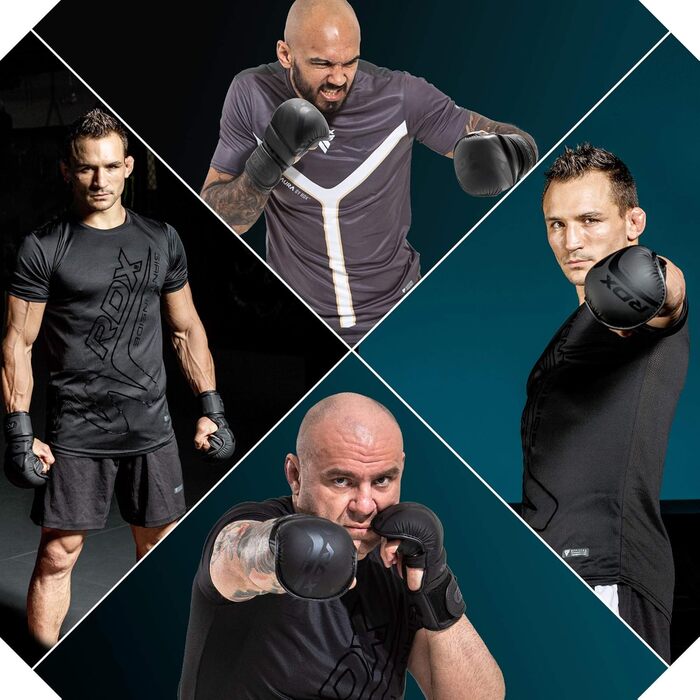 RDX Професійні MMA рукавички для спарингу, штучна шкіра Maya Hide, для кікбоксингу, боксу, Муай Тай, з довгою підтримкою зап'ястя, чоловічі, чорні, розмір XL