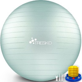 Гімнастичний м'яч TRESKO BPA-Free з насосом, 65 см, для фітнесу, йоги, пілатесу, вагітних, антивибуховий, до 300 кг