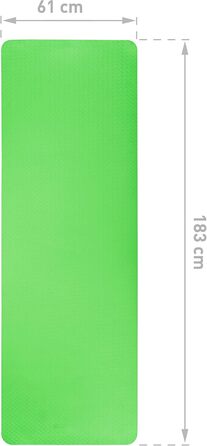 Килимок для йоги BODYMATE Premium TPE 183x61 см, нековзкий, фітнес-мат для йоги, пілатесу, спорту, товщина 6 мм, зелений