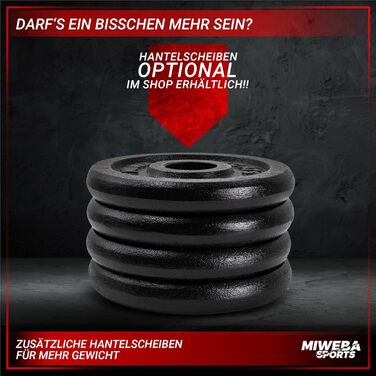 Набір гантелей Miweba Sports MKH110 10/20 кг, чавунні, 30 мм, для жінок і чоловіків