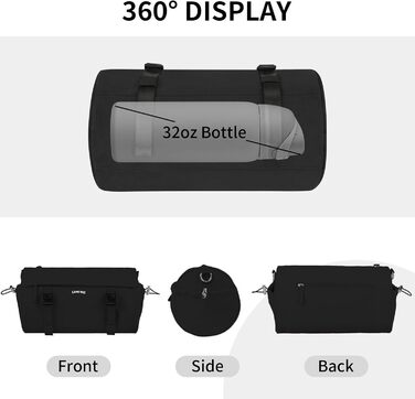 Спортивна сумка 11Л для фітнесу та йоги, водонепроникна сумка для тренувань з відділенням для мокрих речей та ременем для килимка, компактна дорожня сумка-вікенд для залу, басейну та сауни (Чорна)