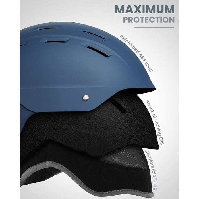 Шолом OutdoorMaster Kelvin II для сноубордингу та лижного спорту (Unisex), темно-синій (54-58 см)