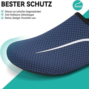 Шкарпетки для плавання та водних видів спорту: шкарпетки для басейну, пляжу, йоги. Легкі, швидковисихаючі, з антиковзаючою підошвою. Розміри 35-47 EU, колір блакитний. A787