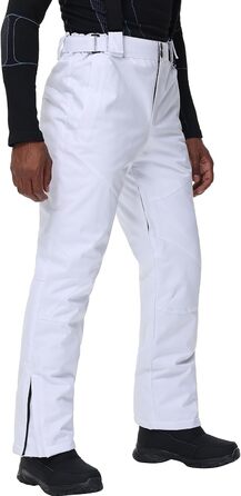 Комплект гірськолижний чоловічий HOTIAN: куртка та штани, водонепроникний, дихаючий, знімний капюшон, для сноуборду та гірськолижного спорту (S, BK+WT)