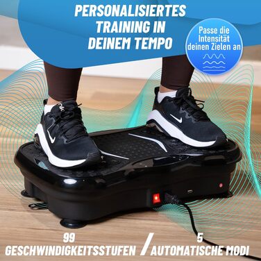 Віброплатформа для схуднення та масажу м'язів з Bluetooth-динаміками, набором гумових стрічок, рушником та інструкцією