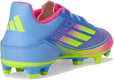 Футбольні бутси adidas F50 Club для унісекс, гнучка підошва, розмір 48 EU, Blue Fusion/Lucid Lemon/Lucid Pink