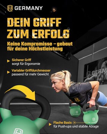 Гантель з неопрену HQ Germany® | Повний чавун | 2-32 кг | Стартові набори | Допуск по вазі ±2,0% (22 кг)