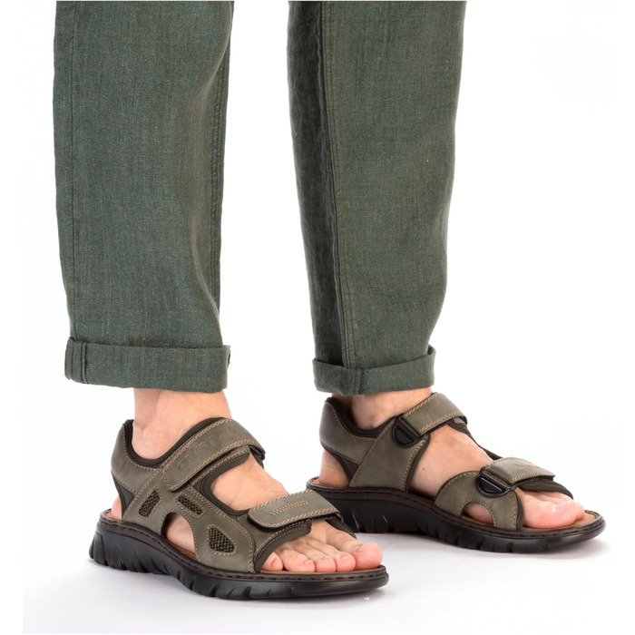 Чоловічі сандалі Rieker 22761 класичні, зелені, розмір 43 EU