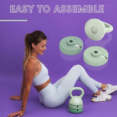Регульована гантель Polyfit з кулькою, набір для домашнього спортзалу, зелений колір