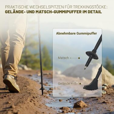 Чоловічі та жіночі палиці для скандинавської ходьби, 2 шт. Телескопічні палиці для трекінгу з алюмінію з гумовими накладками (пряма ручка, чорний колір)