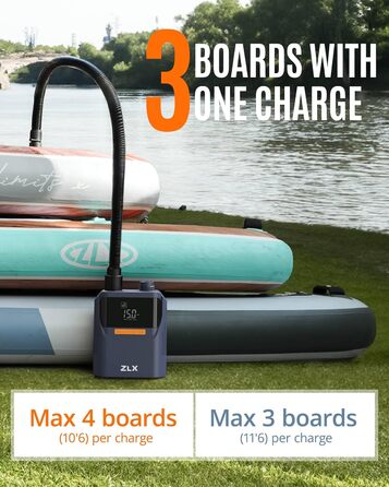 Електричний насос ZLX для SUP, каяків, човнів та наметів. Акумуляторний, 50 PSI