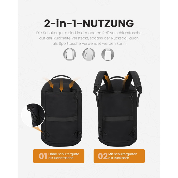 Спортивна сумка LOVEVOOK для чоловіків з відділенням для взуття, 65L, 52x45x28 см, Duffel Bag, для подорожей та спортзалу