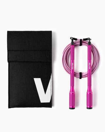 Скакалка Velites Cyclone Jump Rope - легка, преміум-дизайн, для подвійних стрибків та кросоверів, знімний грифель, 360-градусна система (рожева)