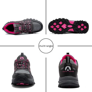 Туфлі для хайкінгу/трекінгу чоловічі та жіночі. Легкі, дихаючі туристичні черевики. Зелені (41 EU, Сірий, Рожевий)