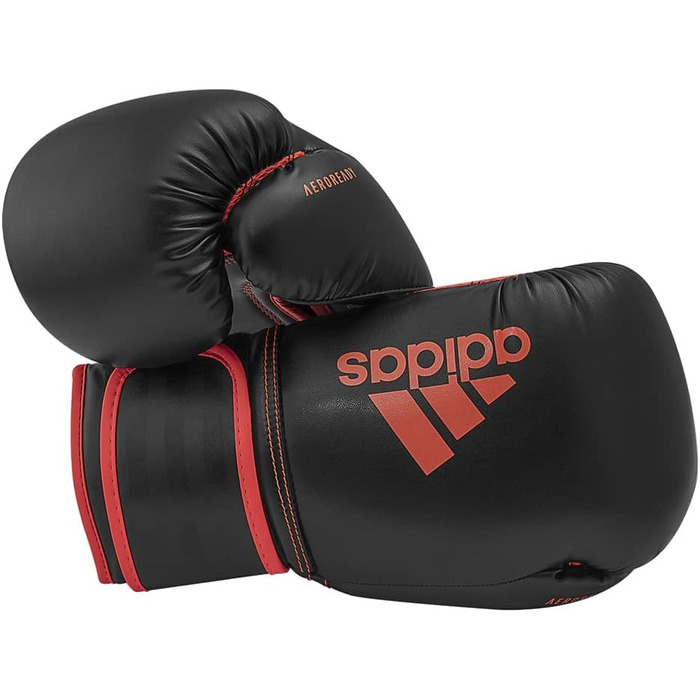 Боксерські рукавички adidas Hybrid 80 16oz чорні/червоні для боксу, кікбоксингу, ММА, тренувань і фітнесу, унісекс
