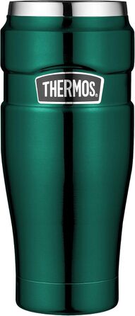 Термокружка THERMOS Stainless King 470 мл, зелена, для кави і чаю, нержавіюча сталь, ізоляційна, герметична, зберігає тепло 7 годин, холод 18 годин, BPA Free, підходить для посудомийної машини