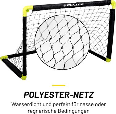 Ворота для футболу Dunlop - складані, чорно-жовті, 99 см - для гри в саду та в приміщенні