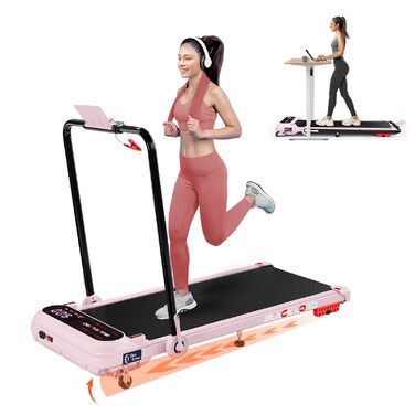 Біговий доріжка BLACK LORD X7, Walking Pad під стіл, 3.0PS, до 130кг, Bluetooth, 3 рівня нахилу, рожевий