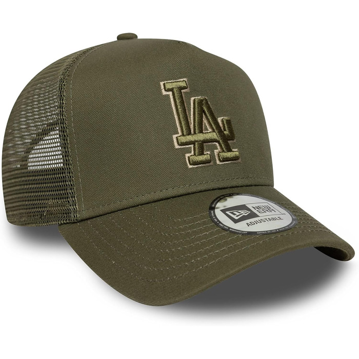 Кепка бейсболка New Era A-Frame Trucker Dodgers бежева (регульована, сітка, літо)