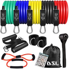 Гумові еспандери Resistance Bands 14 шт. для фітнесу та тренувань вдома – до 100 кг