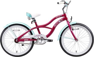 Дитячий велосипед BIKESTAR 20/24 дюйми для хлопчиків та дівчаток від 6 років | Велосипед круїзер | Тест без ризику (фіолетовий)