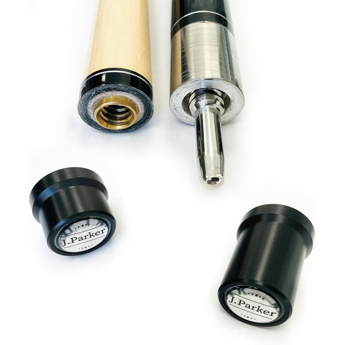 Професійний біліардний кий J. Parker Break & Jump Queue для силових ударів та кидків, 3-секційний з'єднання Quick Joint, наконечник та втулка 13,5 мм з бакеліту, надміцний верхній шар