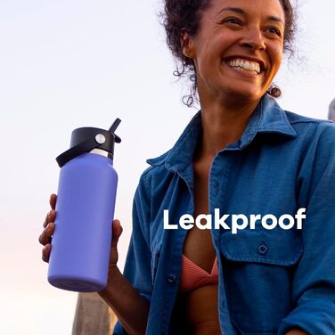 Пляшка для води Hydro Flask з широким горлом, кришка з трубочкою, індиго, 1,2 л
