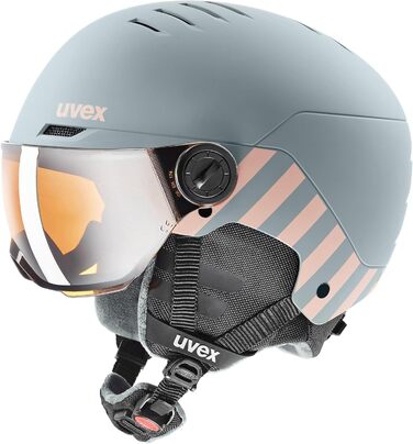 Дитячий велосипедний шолом uvex Rocket jr Visor Single rhino, рожевий матовий, 54-58 см